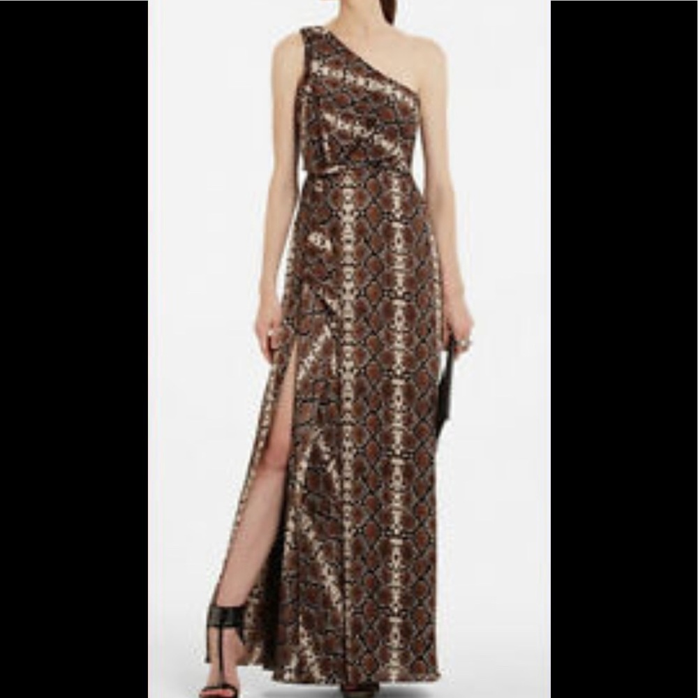 BCBGMAXAZRIA Snake Print Dress